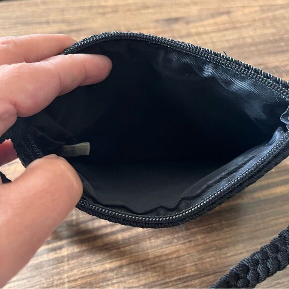 The SAK Black Woven Zip Top Crossbody Shoulder Mini Bag Purse - Picture 5 of 8